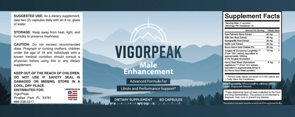 Vigor Peak Supplement Facts